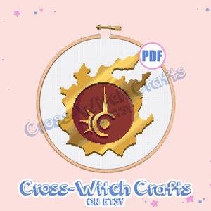 Final Fantasy XIV Job Icon - Red Mage Cross-Stitch Pattern - INSTANT DOWNLOAD