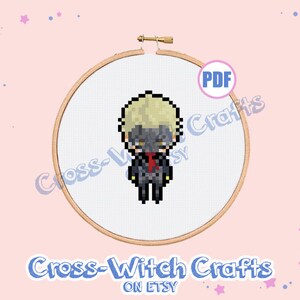 Skull Phantom Thieves Mini Persona 5 Cross-Stitch Pattern - INSTANT DOWNLOAD