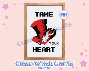 Persona 5 'Take Your Heart' Phantom Thieves Cross-Stitch Pattern - INSTANT DOWNLOAD