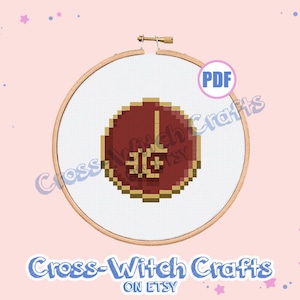 Final Fantasy XIV Mini Job Icon - Red Mage Cross-Stitch Pattern - INSTANT DOWNLOAD
