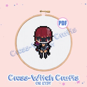 Violet Phantom Thieves Mini Persona 5 Cross-Stitch Pattern - INSTANT DOWNLOAD
