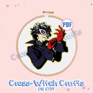 Persona 5 &#39;JOKER&#39; Cross-Stitch Pattern - INSTANT DOWNLOAD