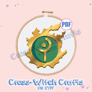 Final Fantasy XIV Job Icon - White Mage Cross-Stitch Pattern - INSTANT DOWNLOAD