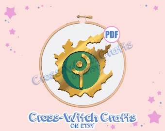 Final Fantasy XIV Job Icon - White Mage Cross-Stitch Pattern - INSTANT DOWNLOAD