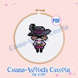 Noir Phantom Thieves Mini Persona 5 Cross-Stitch Pattern - INSTANT DOWNLOAD