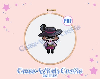 Noir Phantom Thieves Mini Persona 5 Cross-Stitch Pattern - INSTANT DOWNLOAD