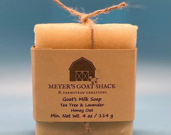 Goat Milk Soap | Tea Tree Lavender Honey Oat | 18-HHR