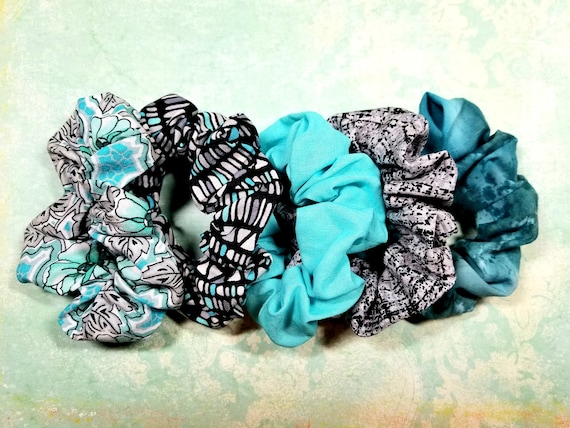 Set of 5 Fabric Hair Scrunchies Set of 5 Hair Scrunchies - Etsy main image 4