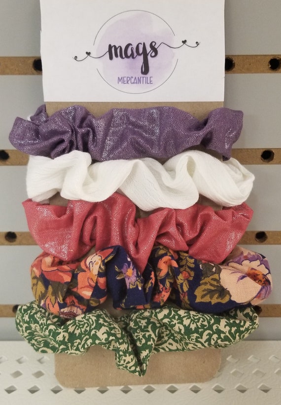 Set of 5 Fabric Hair Scrunchies Set of 5 Hair Scrunchies - Etsy main image 2