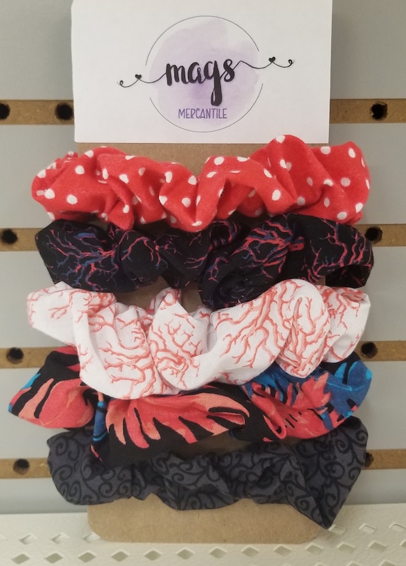 Set of 5 ~ Handmade ~ Hair Scrunchies ~ VSCO - Etsy display picture 3