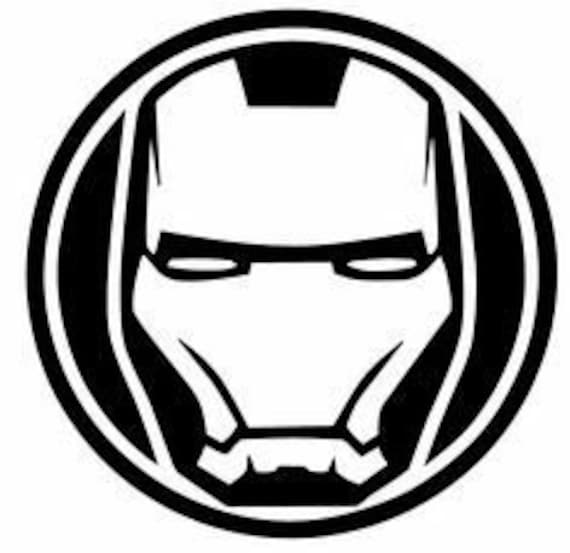 Marvel Iron Man Helmet Head Symbol Car Decal Vinyl Sticker Etsy