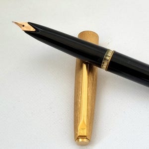 Vintage USSR Fountain Pen: Gold Nib, Gold Plated Cap, 1970s MZPP