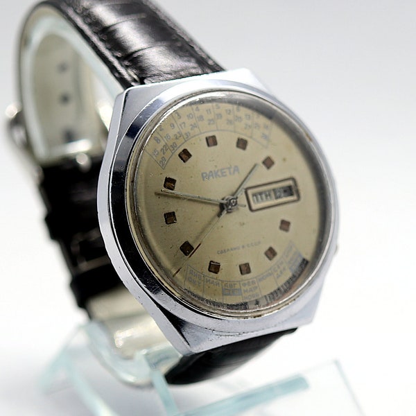 Vintage soviet mechanіcal watch Raketa perpetual calendar 2628.H Serviced