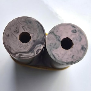 Vintage Mauve Lavender Swirl Bakelite Door Handle Rods, 2 pcs, 123 g