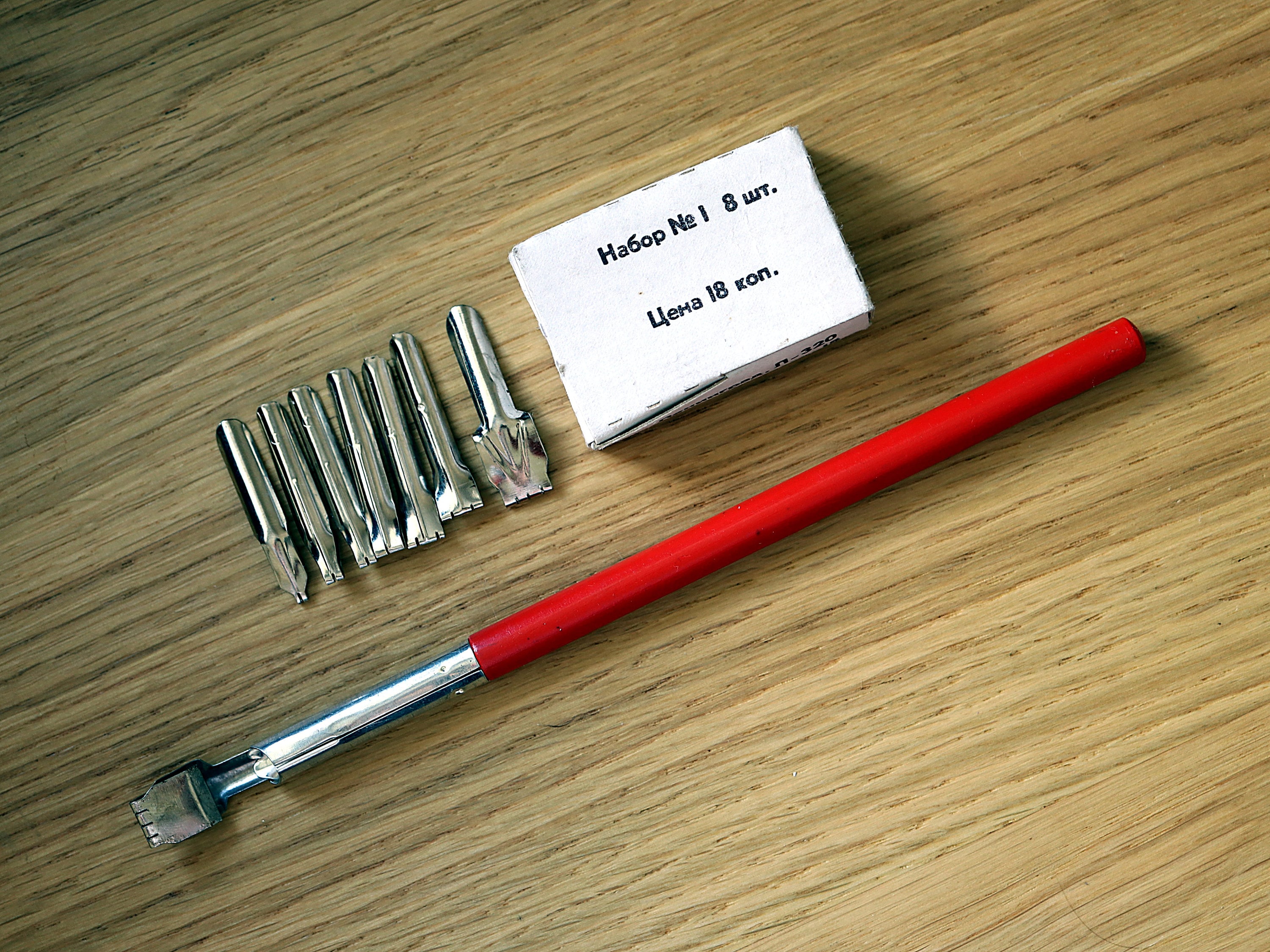 ヴィンテージ ソ連 ディップペン セット：ポスターペン先付き木製ペン