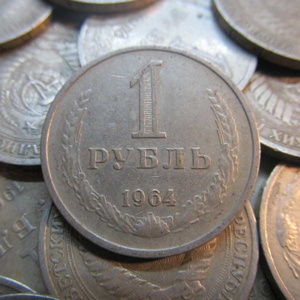 Soviet money Coin of USSR  Soviet coin 1 ruble from Soviet Union Original Soviet metal Money