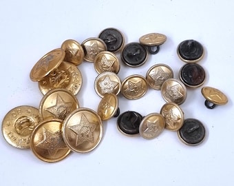 Vintageknapp av sovjetiska arméns militärknappar Sovjetisk Militaria Tillverkad i Sovjetunionen Sovjetunionen