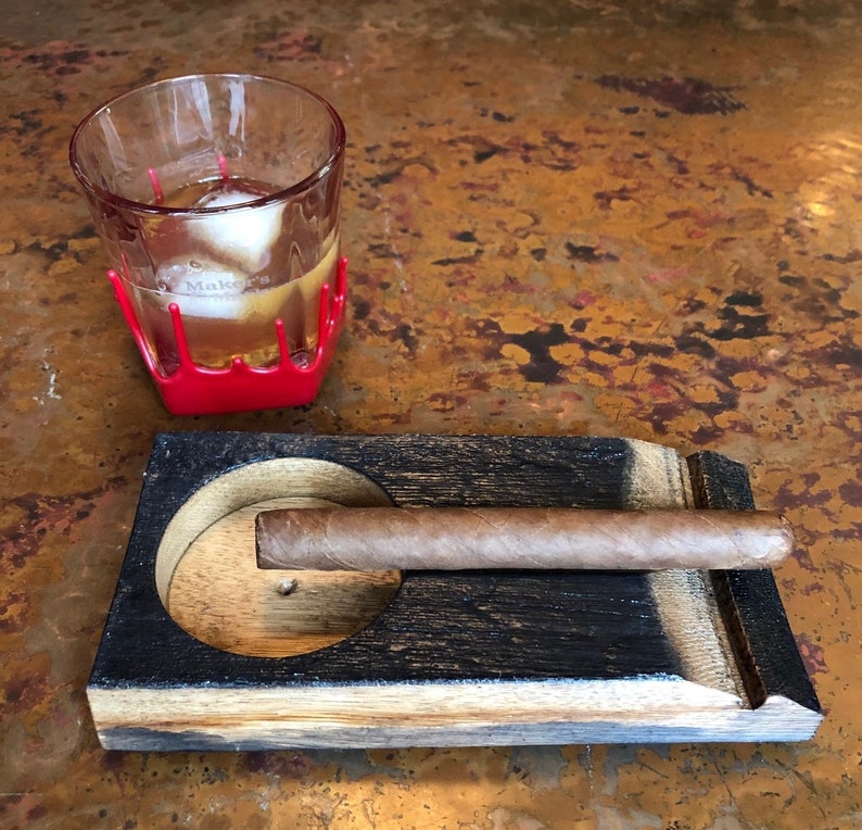 Bourbon Barrel Stave Cigar Ashtray Ready to Ship Cigar Holder Etsy