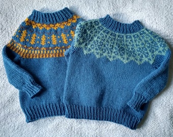 Hand knitted fairisle jumper.  6-12 month size. Ready to ship