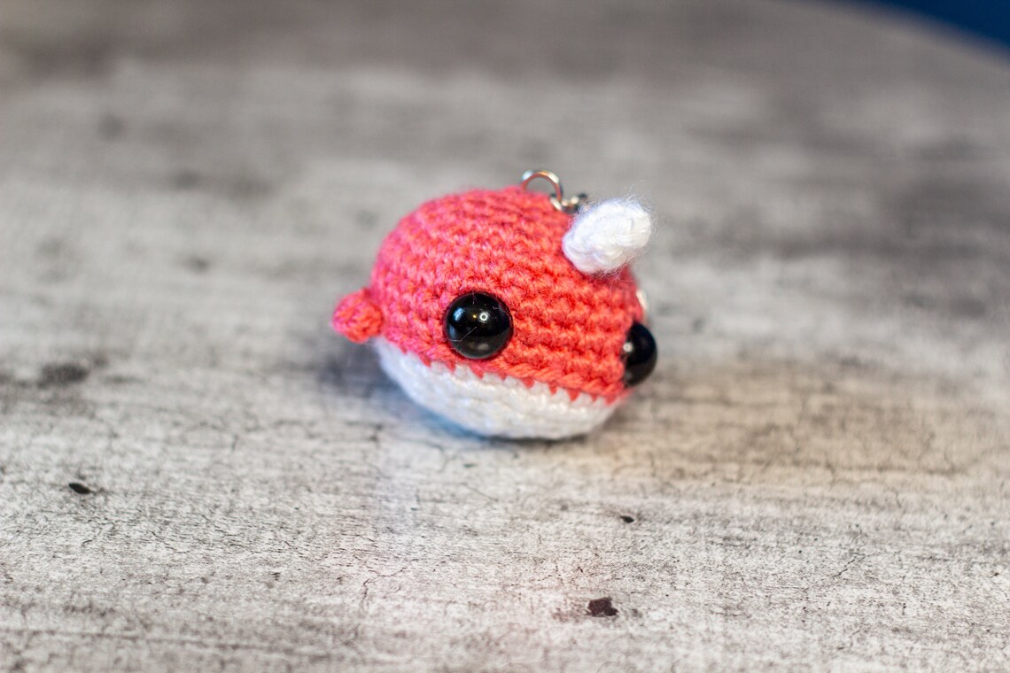 Crochet Narwhal Keychain Etsy