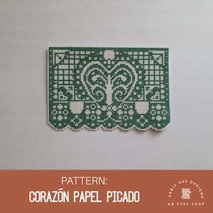 WZÓR | Corazón Papel Picado Wzór ściegu PDF