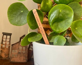 Copper personalized plant marker quote  present hand stamped original plant marker