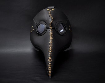 Máscara de Doctor de la Peste - Disfraz de Doctor de la Peste - Máscara facial de Doctor de la Peste - Máscara de Doctor de la Peste de cuero - Máscara Steampunk de mascarada de cosplay - Dr.