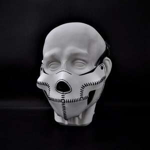 Leather Skull Mask - Skull Leather Mask - Human Skull Mask - White Skull Mask - Skeleton Mask - Horror Mask - Biker Mask - Cosplay Mask