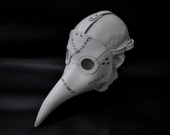 Plague Doctor Mask - Plague Doctor Costume - White Plague Doctor Mask - Plague Doctor Mask with Scars - Cosplay Masquerade Steampunk Mask Dr