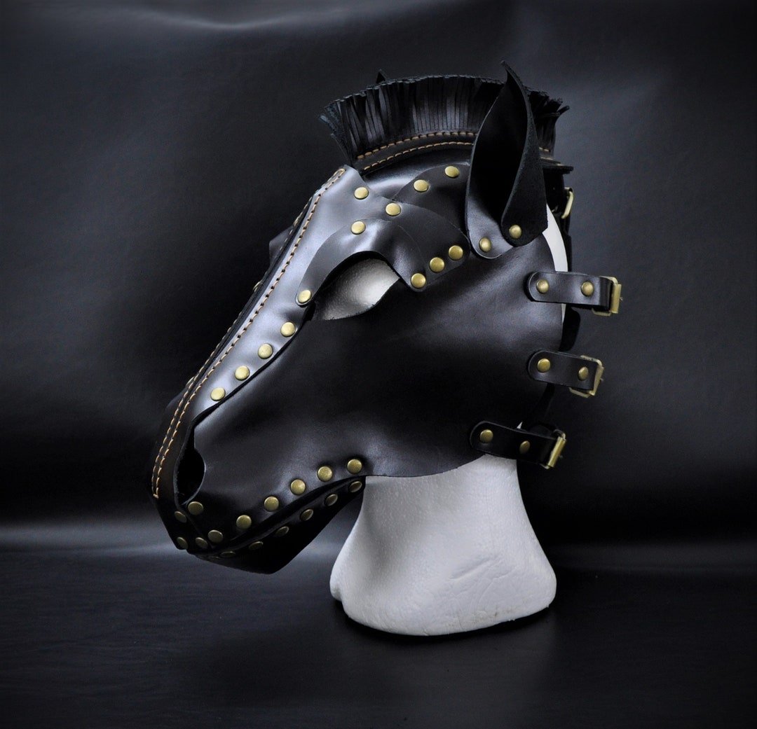 Leather Horse Mask Ponyplay Mask BDSM Mask Pet Play Gear Ponyplay