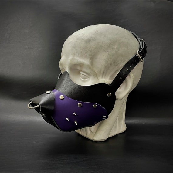 Leather Dog Mask With Spikes Purple Muzzle Leather Puppy Mask Puppy Mask Kink Puppy Hood Puppyplay Gear BDSM Dog Mask Pup Hood Etsy Australia