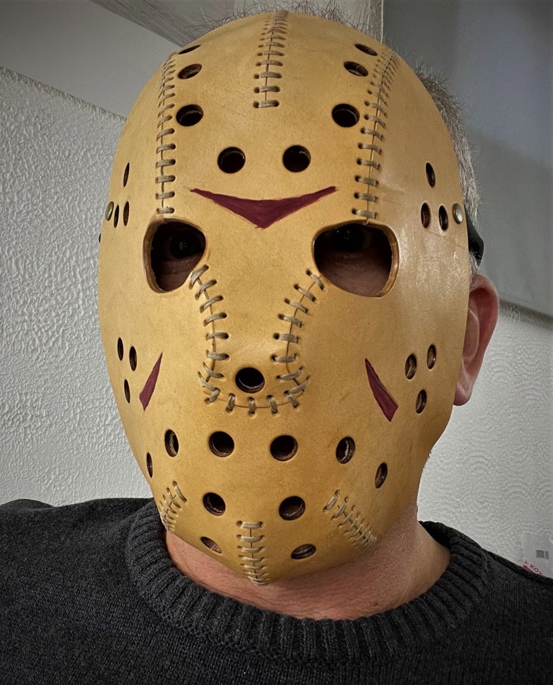 Jason Mask Leather Jason Voorhees Mask Jason Voorhees Costume Friday The 13th Mask Hockey Horror Mask Halloween Movie Mask image 7