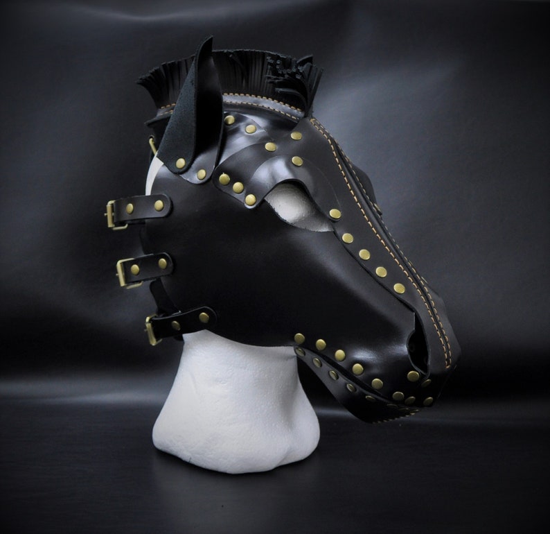 Leather Horse Mask Ponyplay Mask BDSM Mask Pet Play Gear Etsy