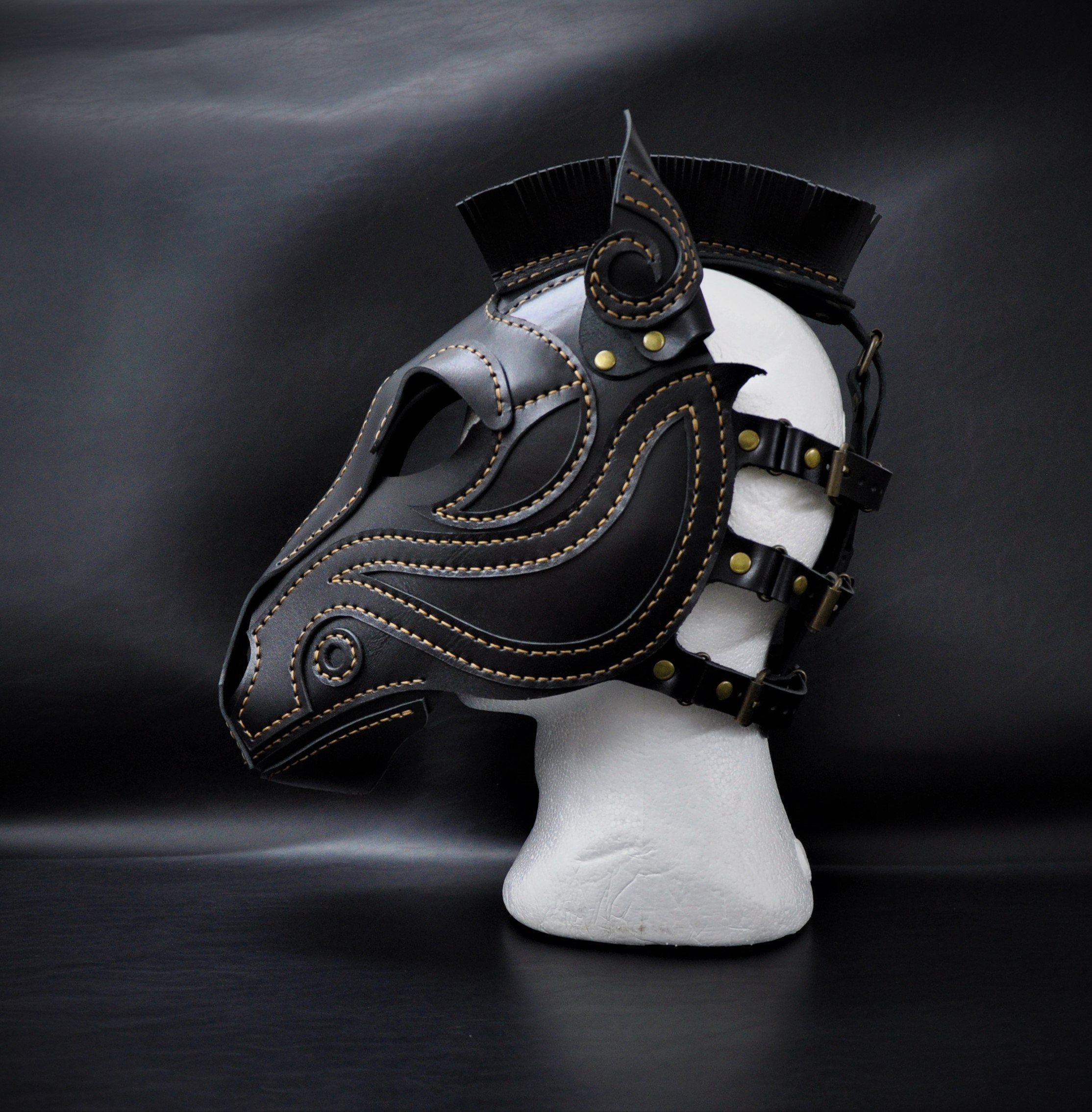 Leather Horse Mask Ponyplay Mask BDSM Mask Pet Play Gear Etsy