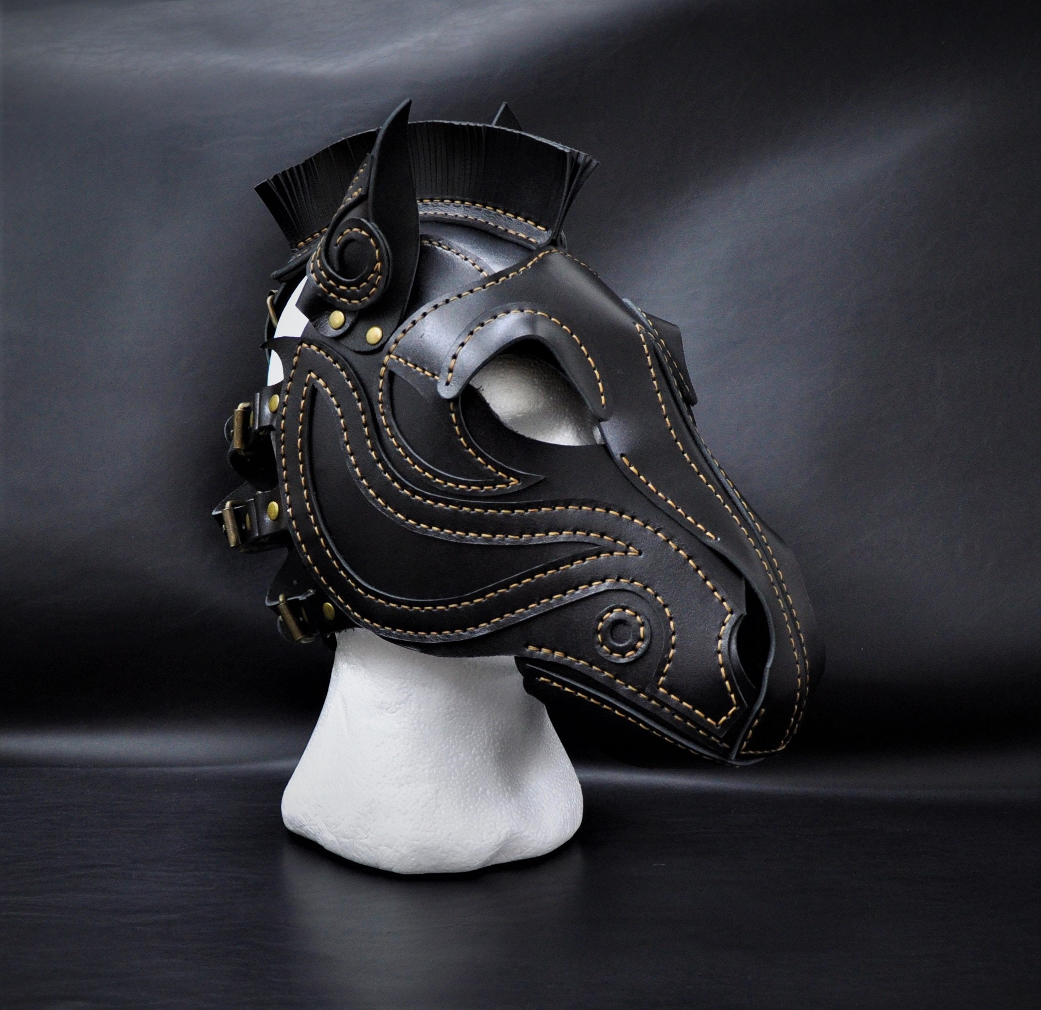 Leather Horse Mask Ponyplay Mask BDSM Mask Pet Play Gear Etsy