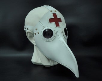 Pestdoktor Maske Weiß - Pestdoktor Gesichtsmaske - Pestdoktor Kostüm - Weiß Pestdoktor Maske - Beulen Cosplay - Pest Nurse - Dr