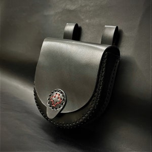Plague Doctor Bag - Leather Pouch - Leather Belt Bag - Plague Doctor Costume - Cosplay Bag with Red Cross - Medieval Bag - LARP Purse Dr