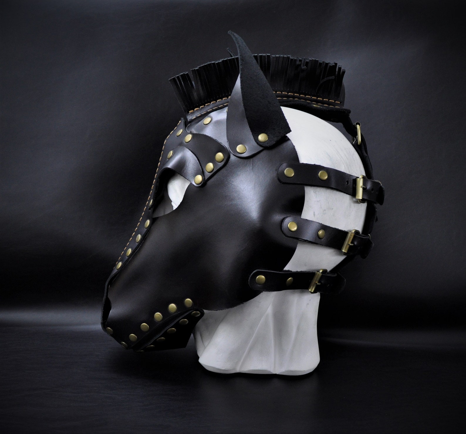 Leather Horse Mask Ponyplay Mask BDSM Mask Pet Play Gear Etsy