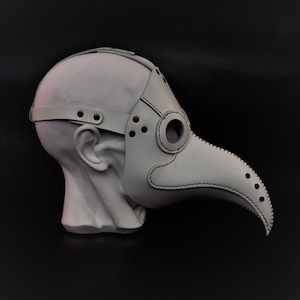 Plague Doctor Mask - White Plague Doctor Mask - Plague Doctor Costume - Leather Plague Doctor Mask - Cosplay Masquerade Steampunk Mask - Dr