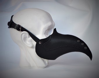 Plague Doctor Half Mask - Plague Doctor Face Mask - Plague Doctor Beak - Leather Mask - Half Plague Doctor Mask - Plague Half Mask - Dr Bird