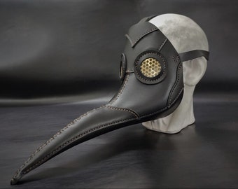 Máscara de médico de plaga - Pico largo Médico de plaga - Traje de médico de plaga - Máscara de médico de plaga de cuero - Máscara de Cosplay Masquerade Steampunk - Dr