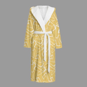 Retro Mid Century Modern Unisex Flannel Hooded bathrobe, Perfect for MCM evening home