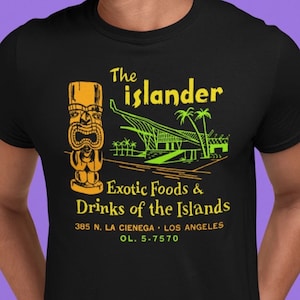 Retro Tiki Bar-T-shirt: The Islander, Los Angeles, midden van de eeuw modern