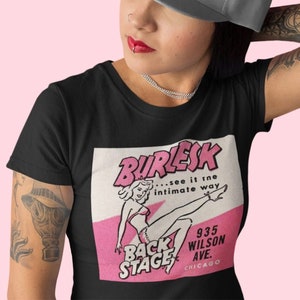 Retro Burlesque Back Stage Club Unisex Jersey Short Sleeve Bella+Canvas Tee Shirt, Retro Chicago