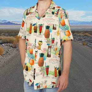 Retro Tiki Bar Hawaiian Shirt: Mid-Century Modern Luau Party Attire