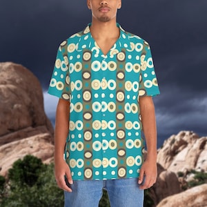 Retro 60s Hawaiian Shirt: Mid Century Modern Tiki Print