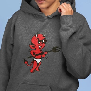 Retro Little Devil Tattoo style cartoon style Unisex Hoodie Heavy Blend Hooded Sweatshirt