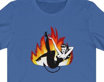 Retro Devil Doll Graphic Tee - Unisex Jersey Short Sleeve