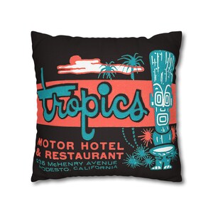 Taie d'oreiller MCM vintage Tiki Tropics Motel Restaurant vintage image 17