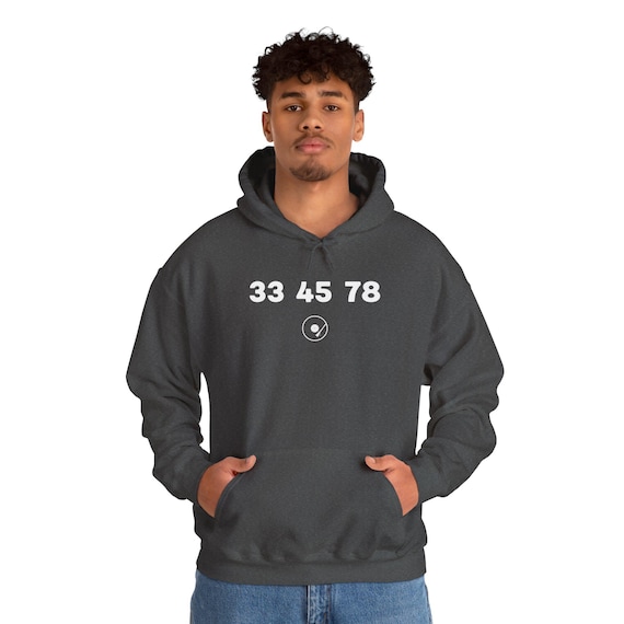 Vinyl Record Collector Hoodie, Turntable Sweatshirt, Dj Shirt, Father's Day Gift, 33 45 78 RPM